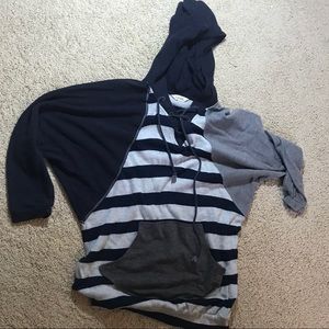 Navy patchwork hoodie